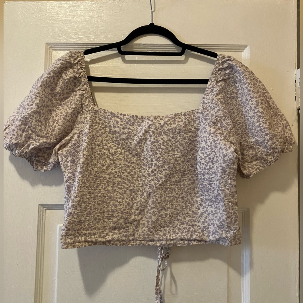 Floral Puff Sleeve Women's Top